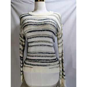 Calvin Klein Jeans‎ Tan Blue Striped Knit Sweater Medium NWT